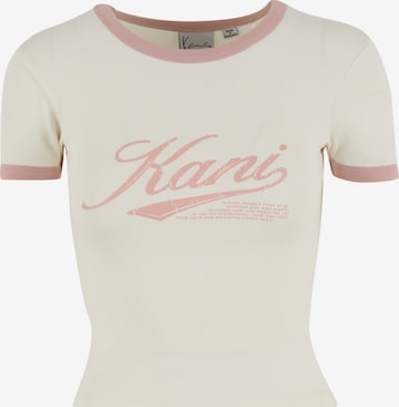 Maglietta 'Varsity' di Karl Kani in beige: frontale