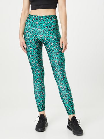 Onzie Skinny Workout Pants in Green: front