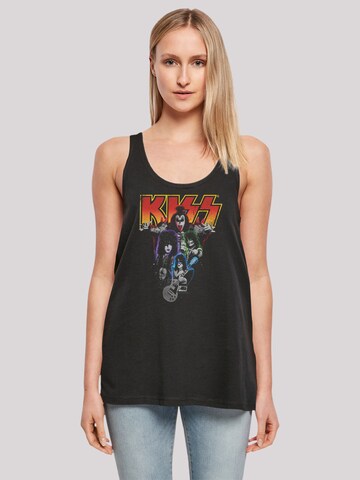 T-shirt 'Kiss Rock Band Neon' F4NT4STIC en noir : devant