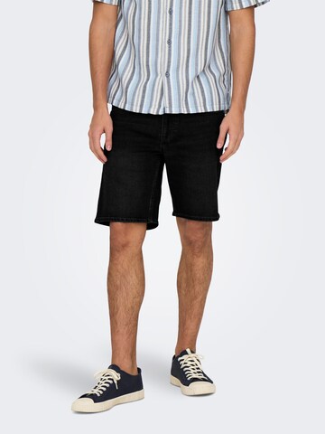 Only & Sons Regular Jeans in Black: front