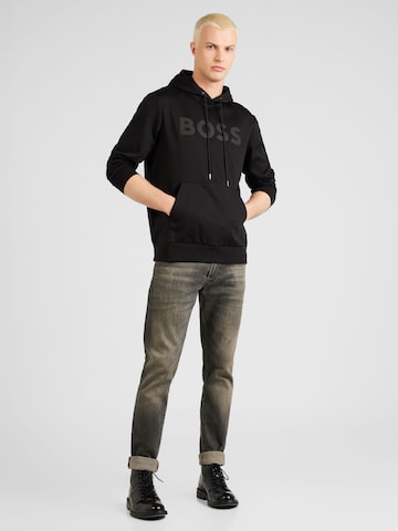 BOSS Green Sweatshirt 'Soody Mirror' in Schwarz