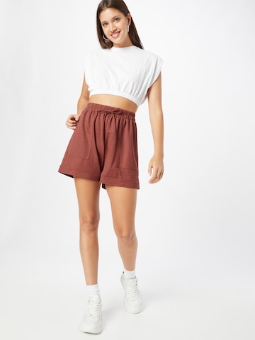 ABOUT YOU Loosefit Shorts 'Marina' in Braun