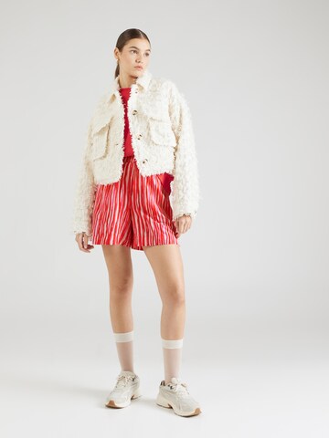 PIECES Regular Trousers 'PCKAIANA' in White