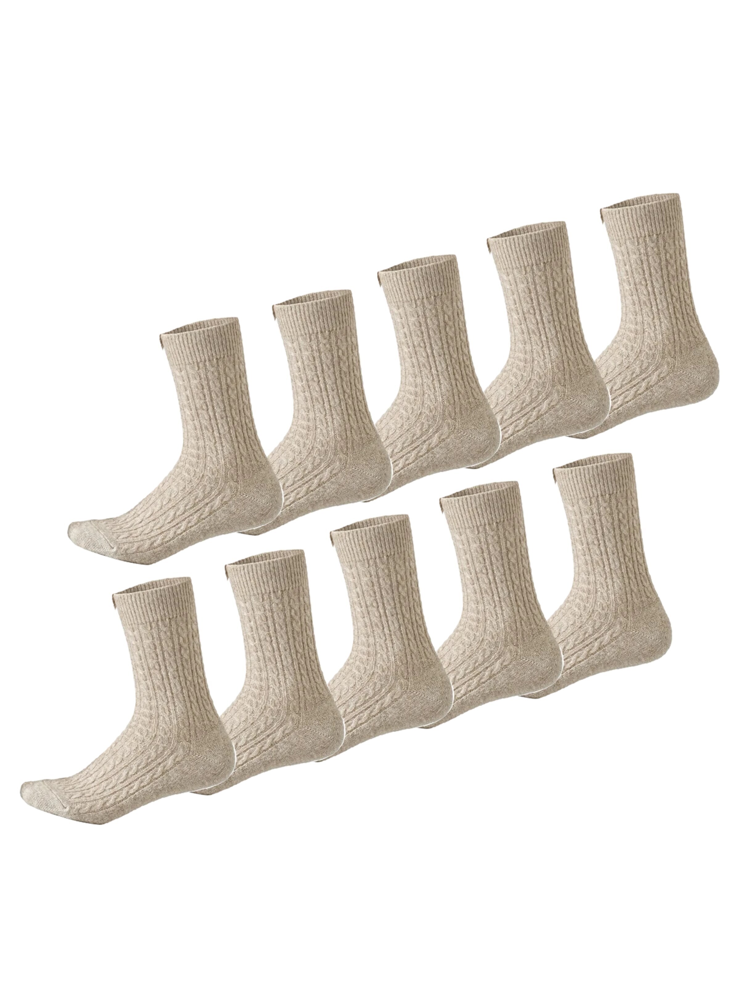 Millo Socks 'Cosy Twist 10' in Beige