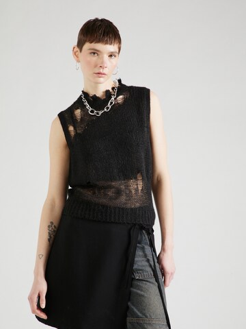 Tops en tricot TOPSHOP en noir : devant