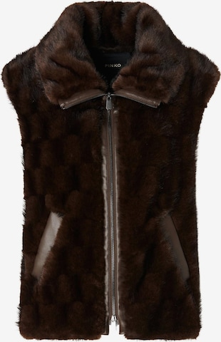 PINKO Bodywarmer 'PINKO GLOSSINIA GILET ASPEN ASPETTO VISONE GILET' in Bruin: voorkant