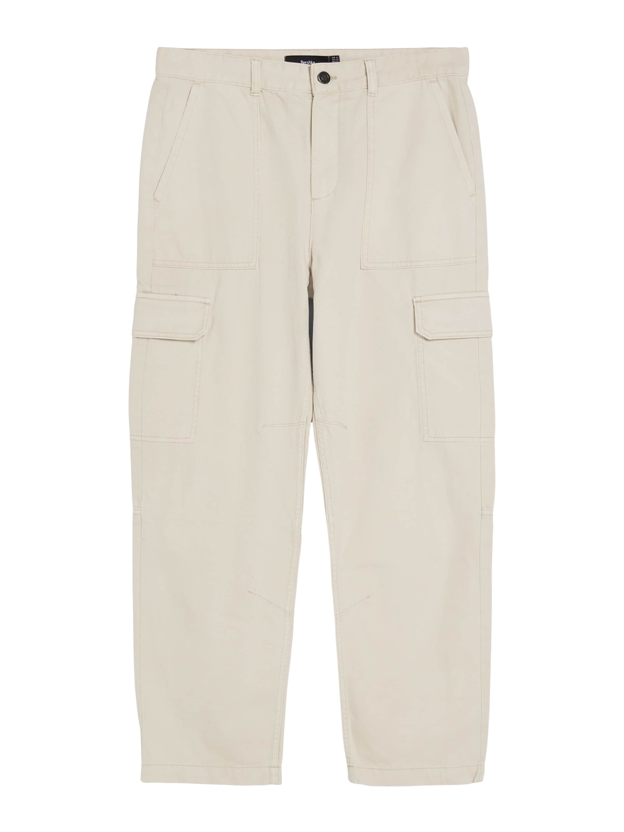 Loosefit Pantalon cargo Bershka en Ecru ABOUT YOU