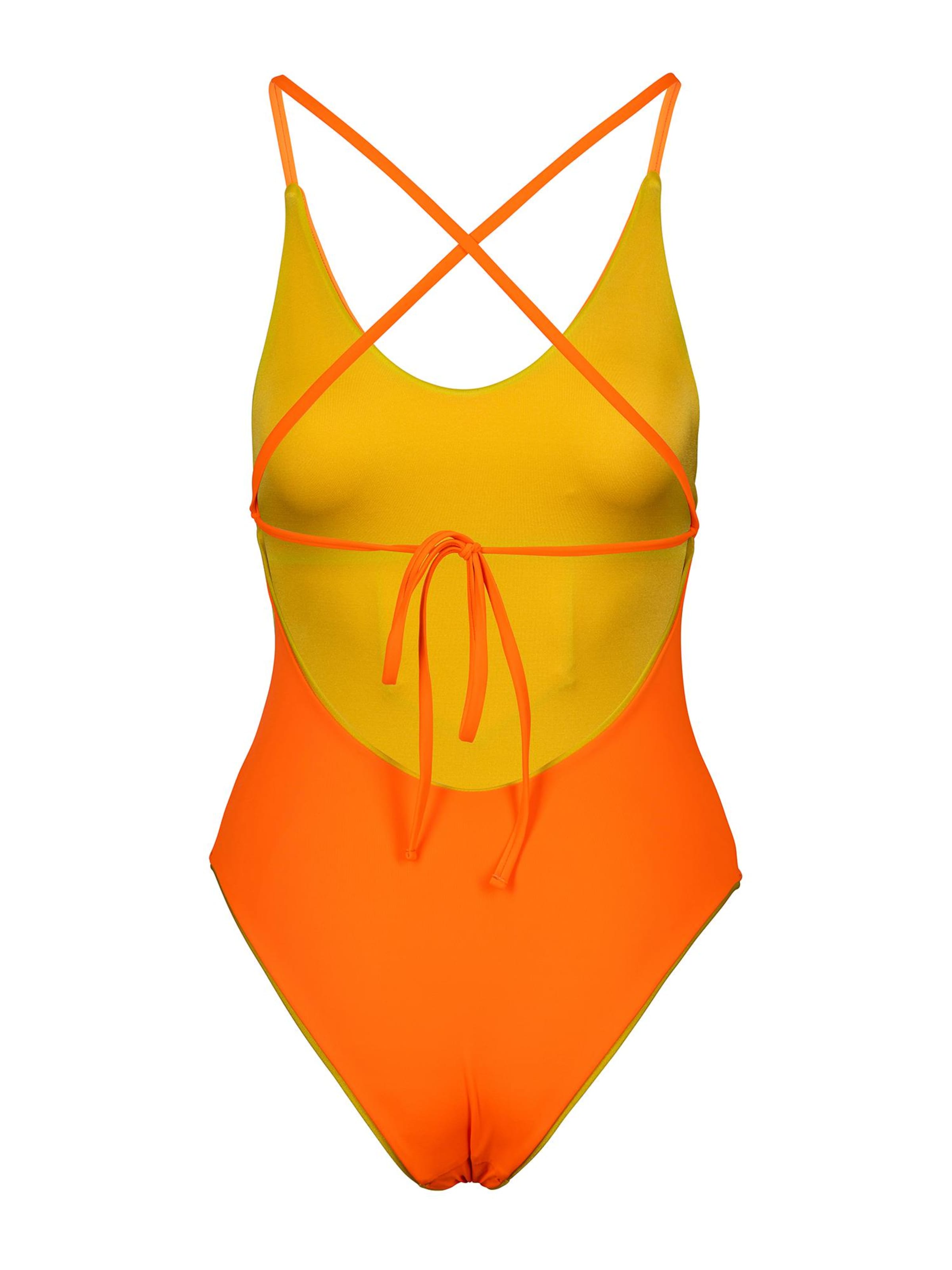 Kalaia Bustier Badpak 'Pocket Reversible Orange Swimsuit' in Oranje