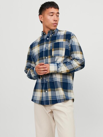 JACK & JONES Regular fit Button Up Shirt 'Brook' in Blue: front