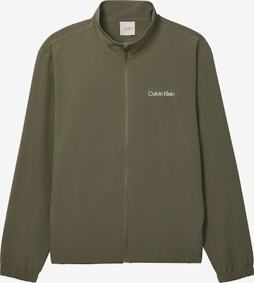 Calvin Klein Sport Sweatjacke in Grün: Vorderseite
