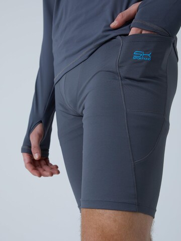 SPORTKIND Slimfit Sporthose 'Short Tights mit Taschen'‌‌‌‌‌‌‌‌‌ in Grau: Vorderseite