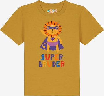 T-Shirt 'Löwe Superbruder' watabout.kids en jaune : devant