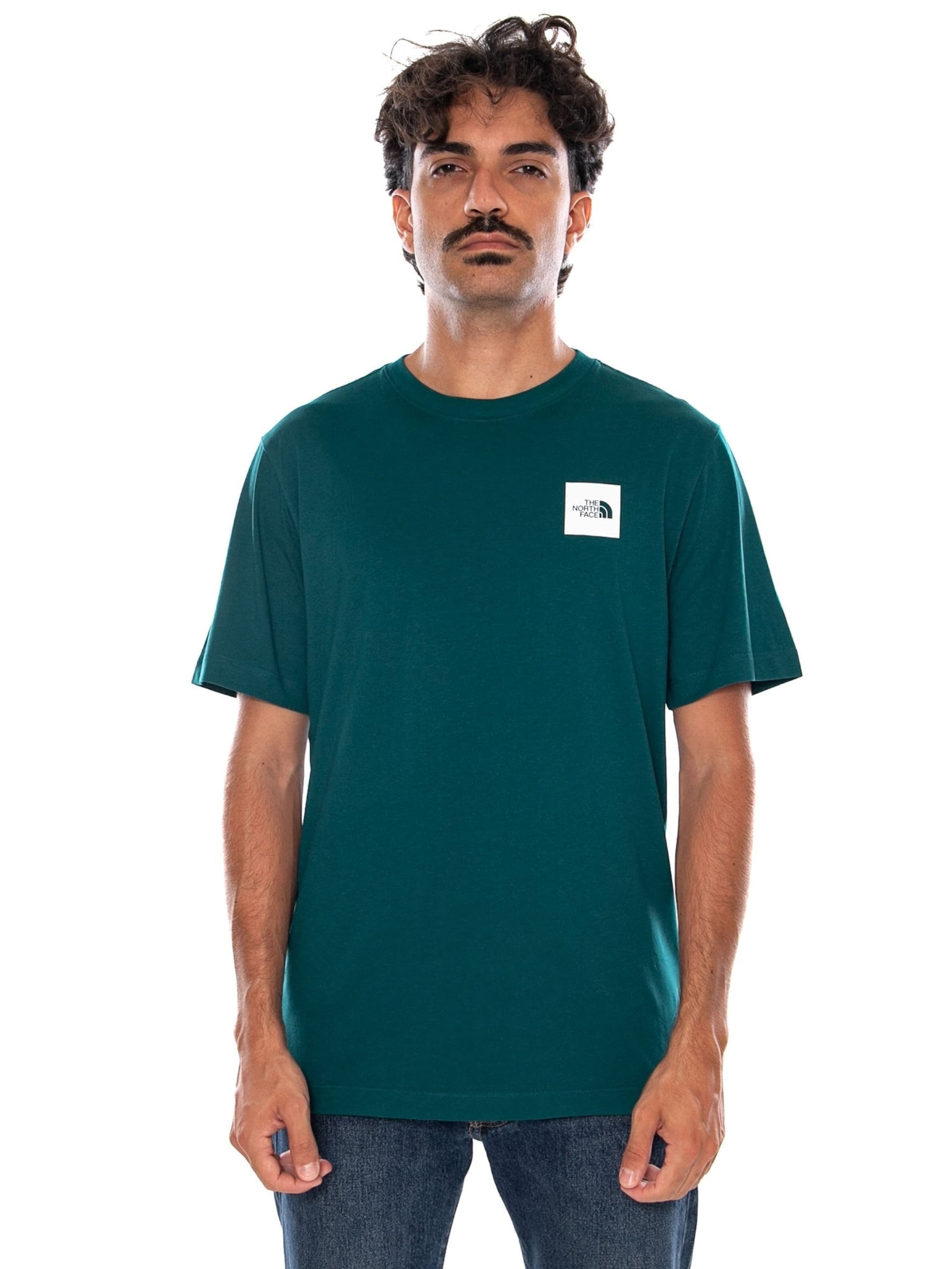 THE NORTH FACE Koszulka 'M EVO BOX HD RG SS T PACIFIC TEAL / SMALL' w kolorze zielony: przód