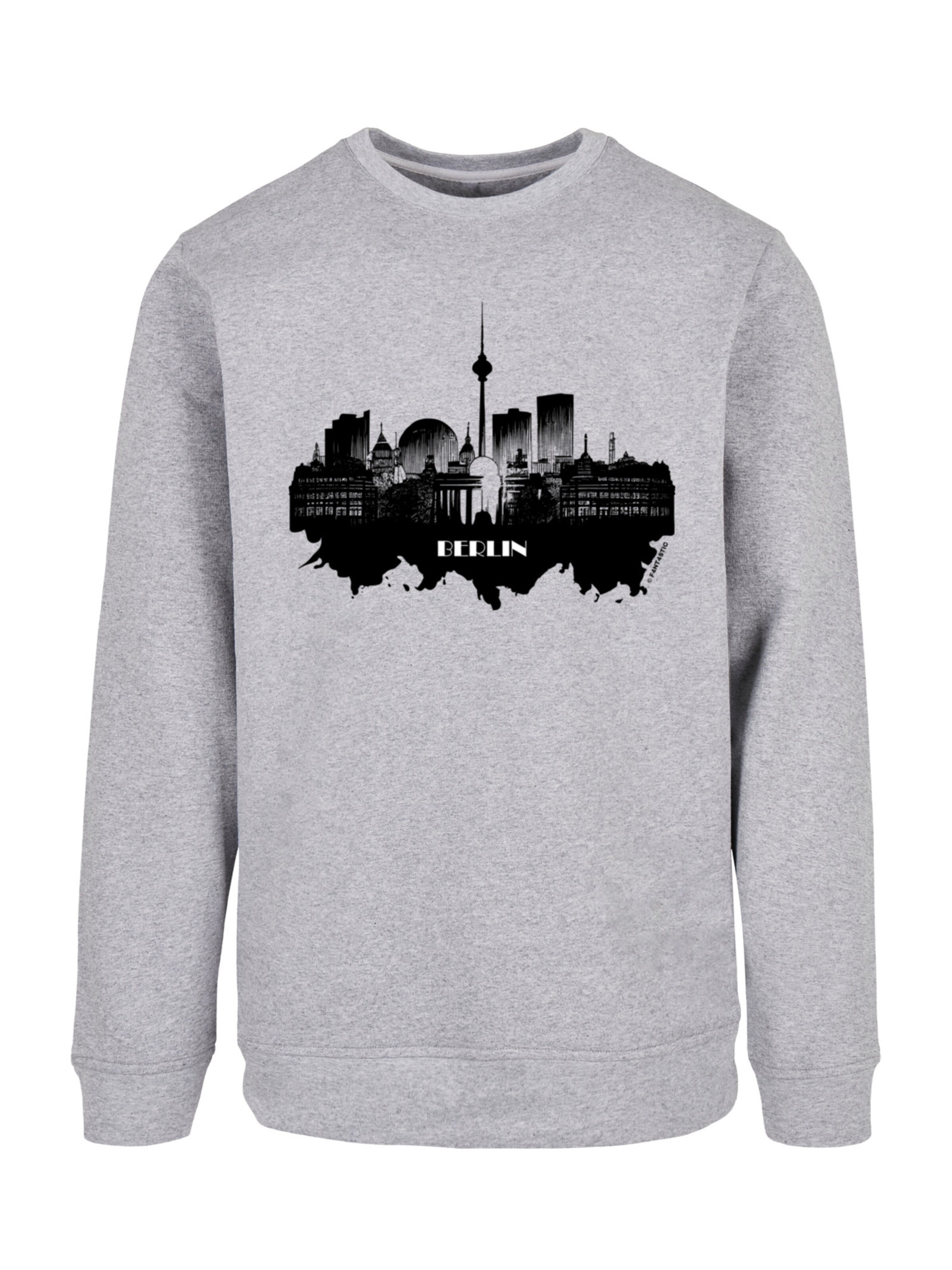 F4NT4STIC Sweatshirt 'Cities Collection - Berlin skyline' in Grey: front