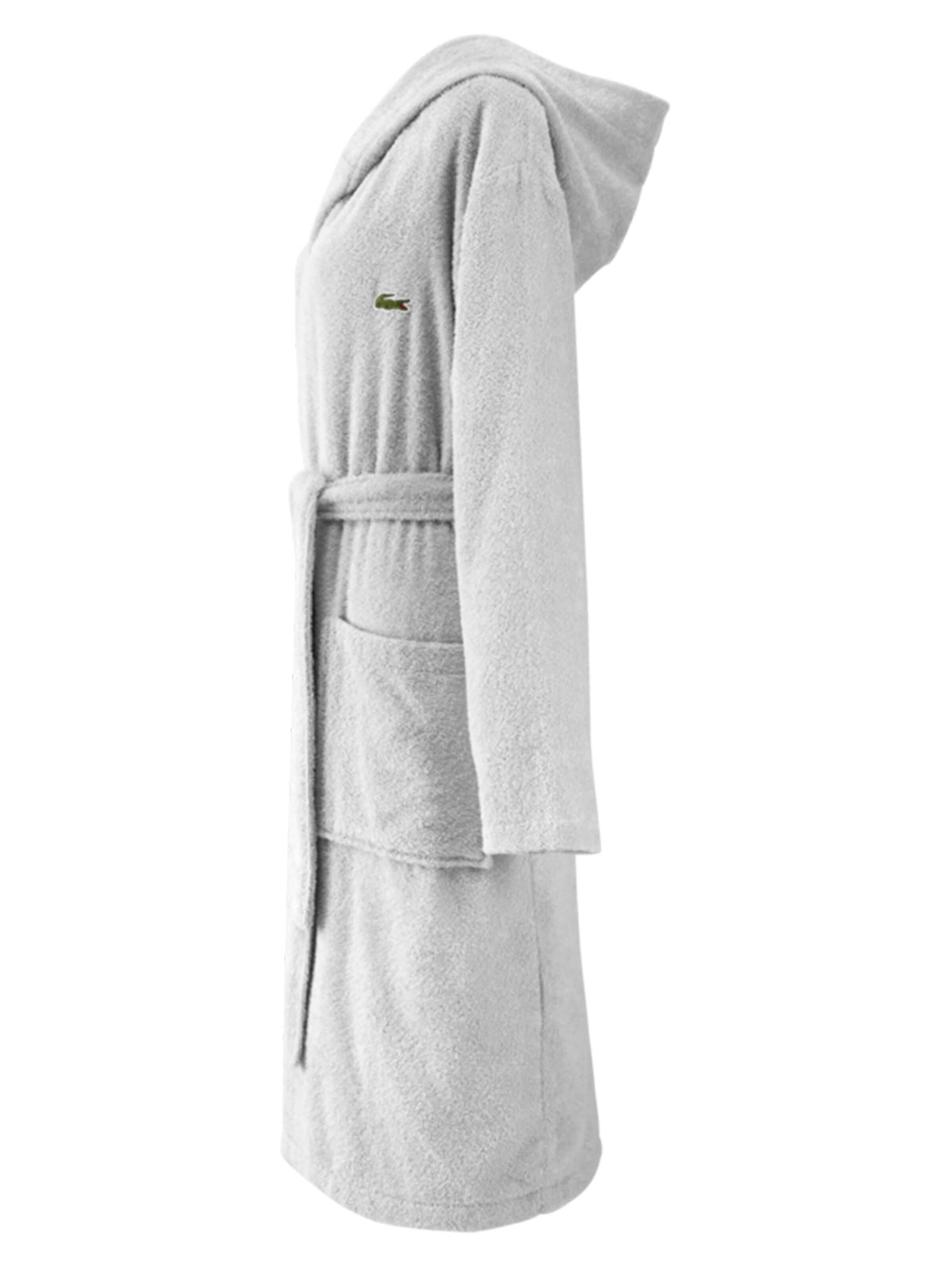 LACOSTE Long Bathrobe 'LOPEN' in Grey