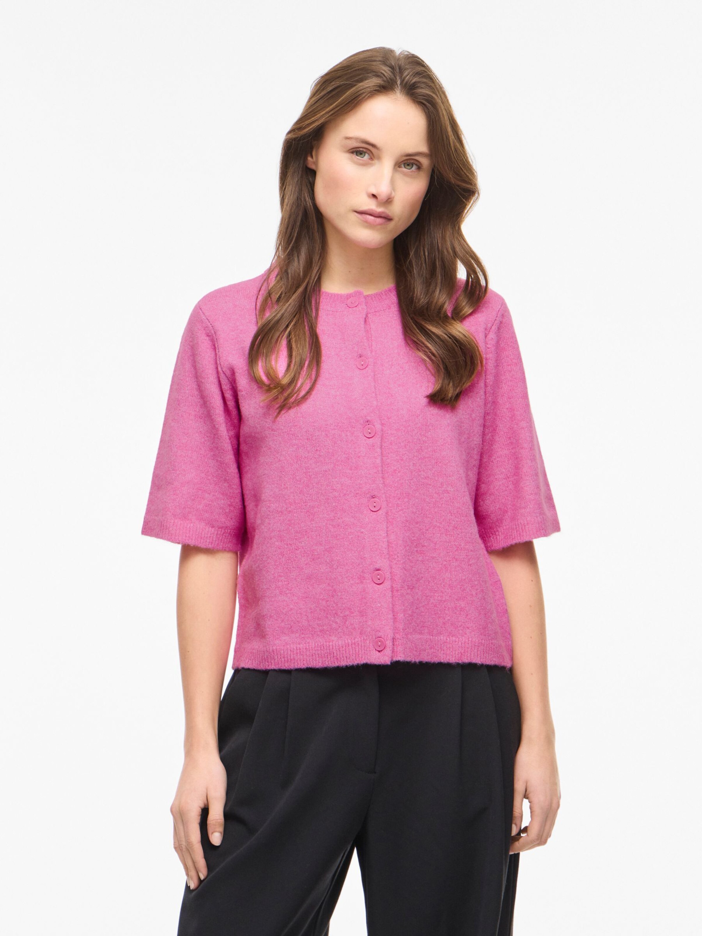 Cardigan 'VILIGA' VILA en rose : devant