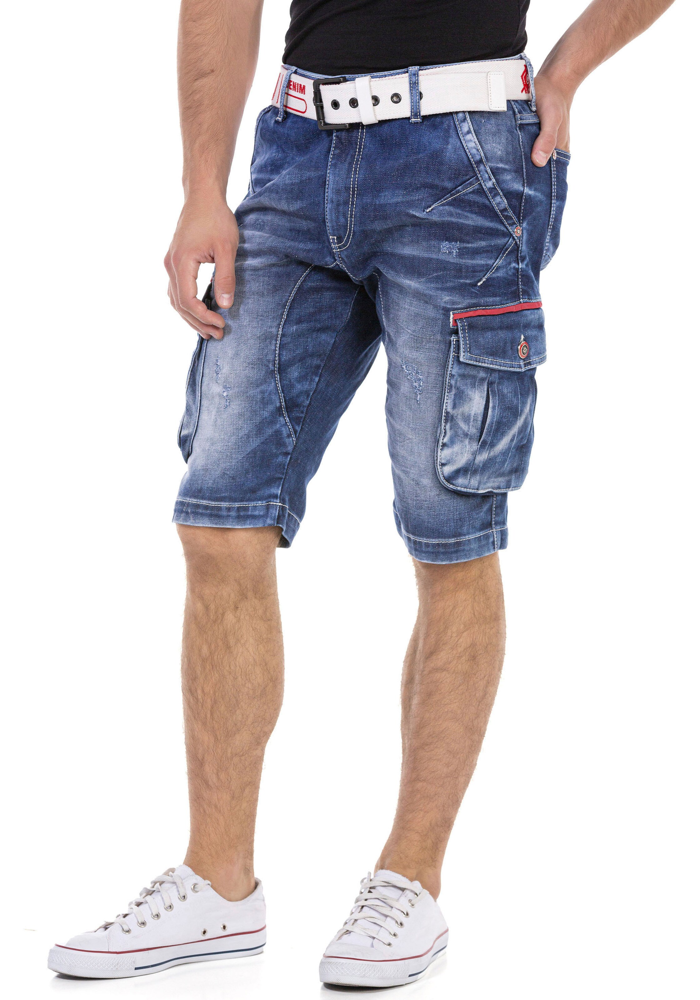 CIPO & BAXX Regular Cargo Jeans in Blue