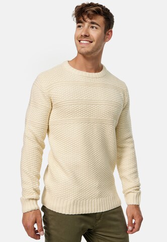 INDICODE JEANS Sweater 'Mirek' in White: front