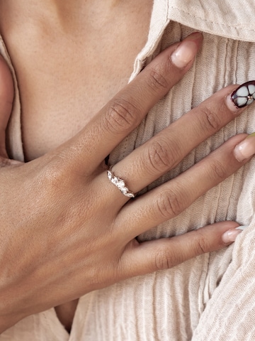 Hey Happiness Ring 'Fireworks'‌ in Silber: Vorderseite
