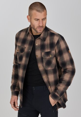 Whistler Regular fit Athletic button up shirt 'Quilted' in Brown