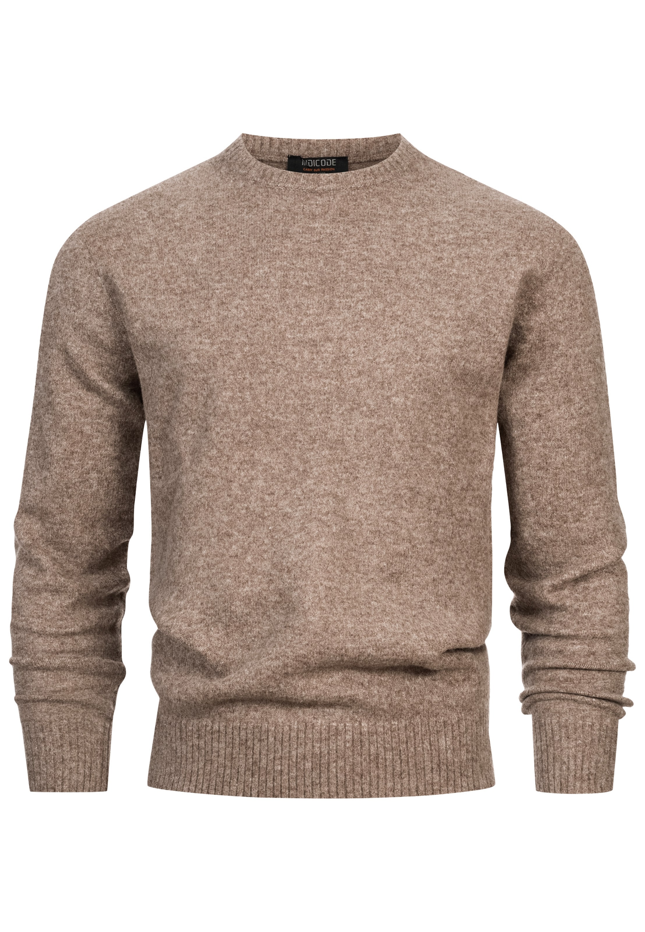 INDICODE JEANS Sweater 'INTrax' in Brown: front