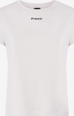 PINKO Tričko 'PINKO BASICO T-SHIRT JERSEY LOGO PINKO GOMMATO T-SHIRT' – bílá: přední strana