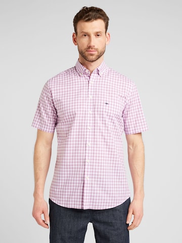 FYNCH-HATTON Regular fit Button Up Shirt 'Summer Vichy' in Purple: front