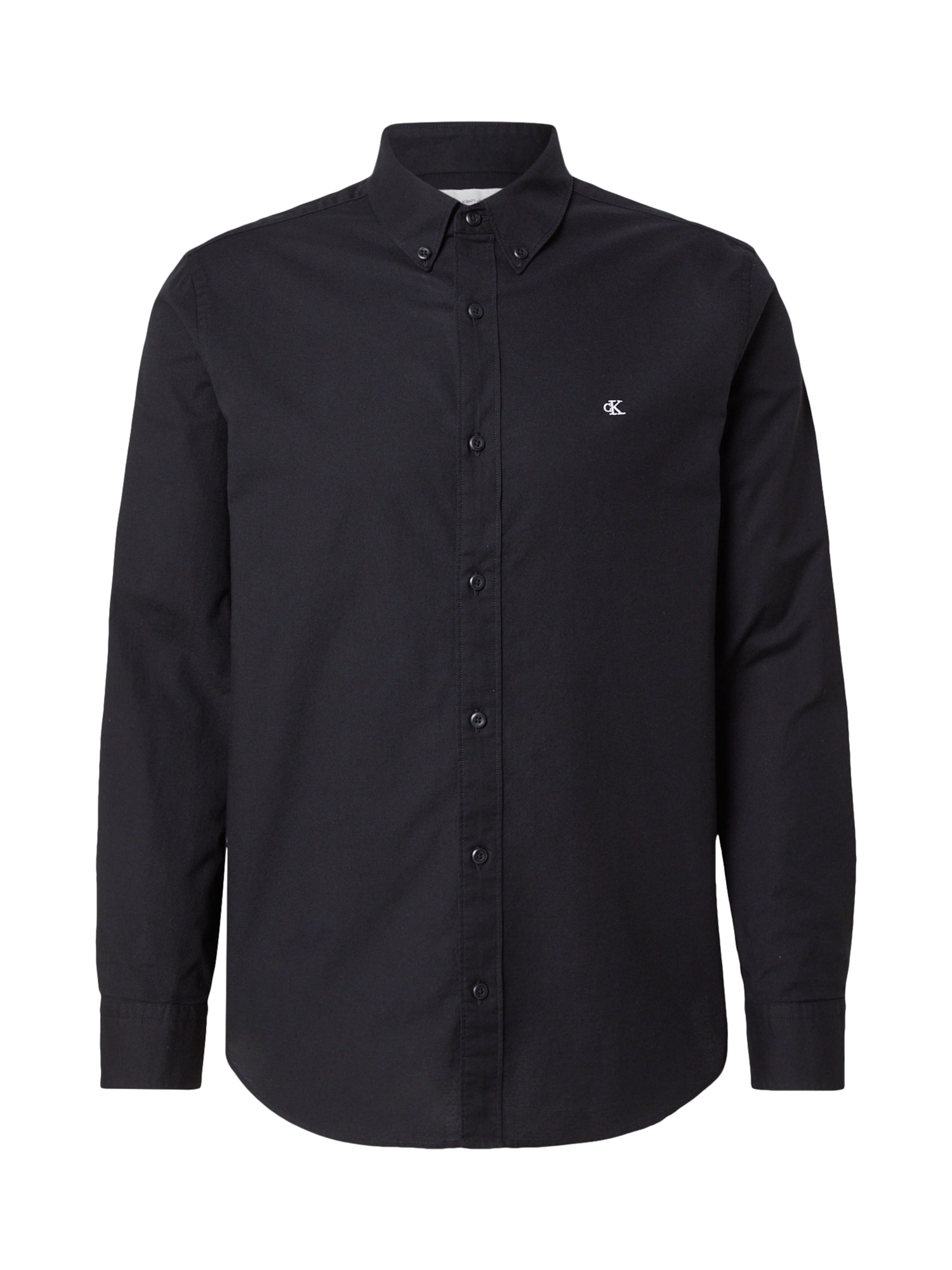 Calvin Klein Jeans Regular fit Πουκάμισο 'Classic' σε μαύρο: μπροστά