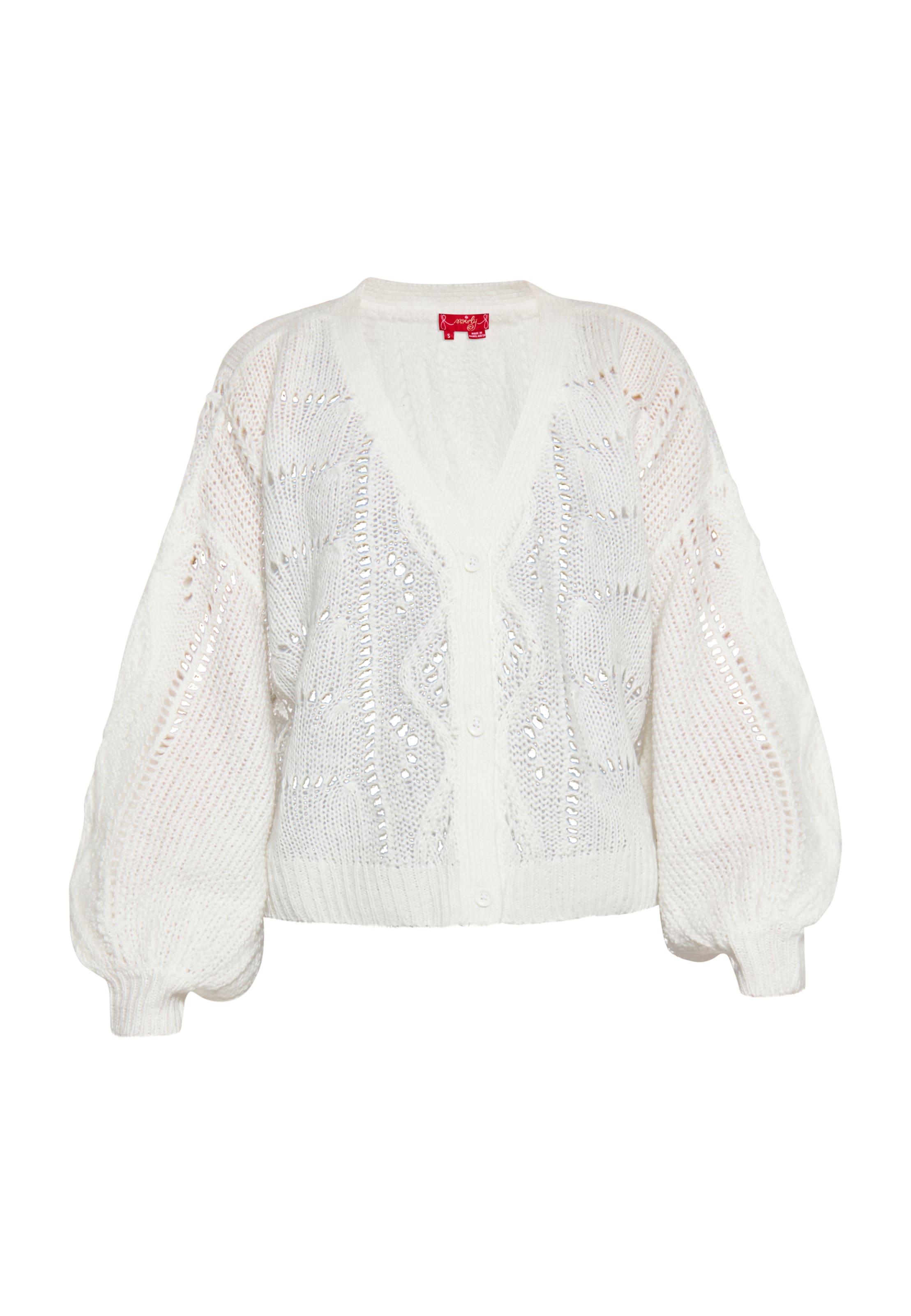 Cardigan swirly en blanc : devant