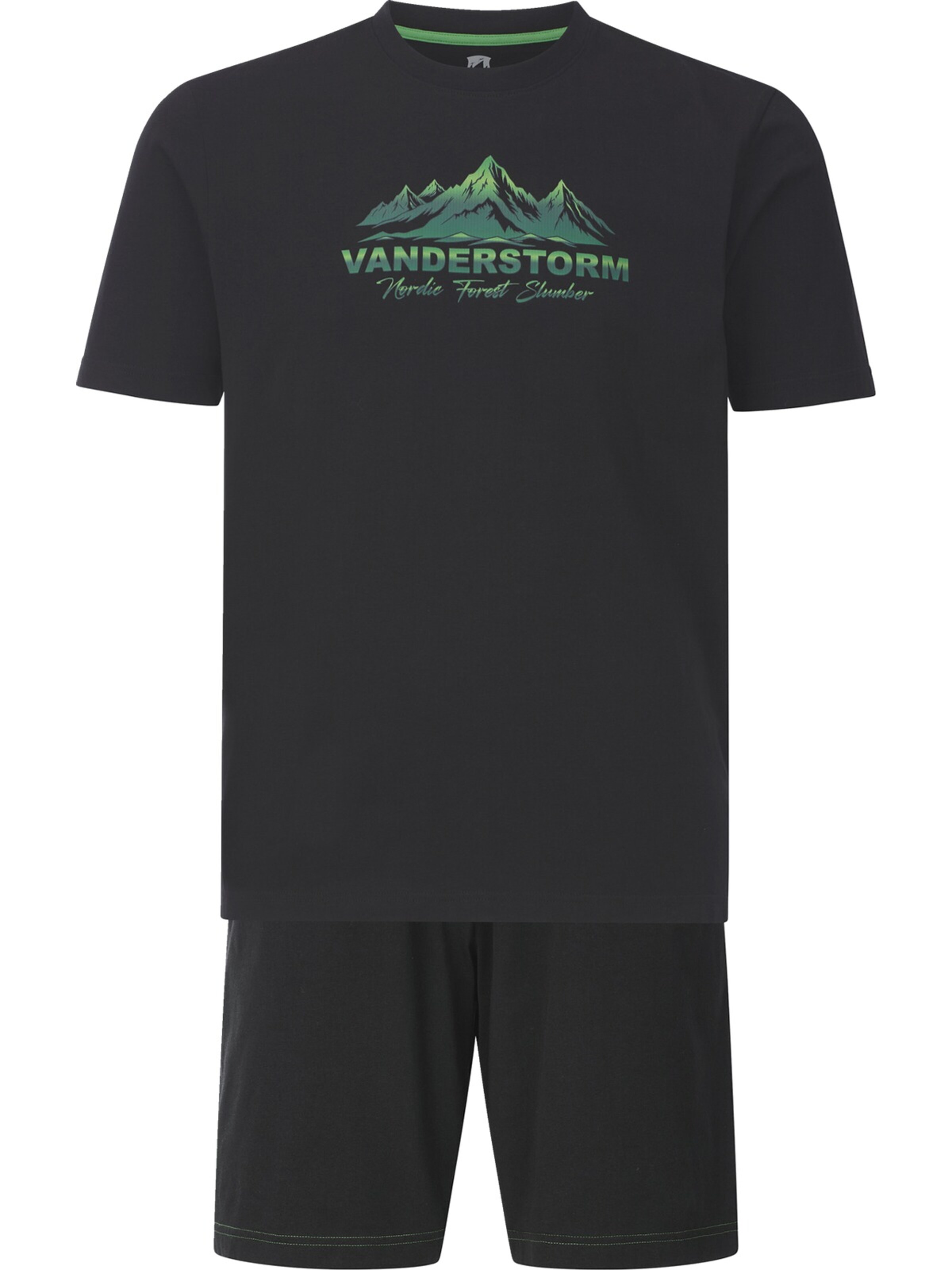 Jan Vanderstorm Pyjama 'Siggard' in Schwarz: Vorderseite