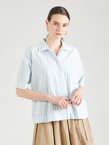 KnowledgeCotton Apparel Blouse in Wit: voorkant