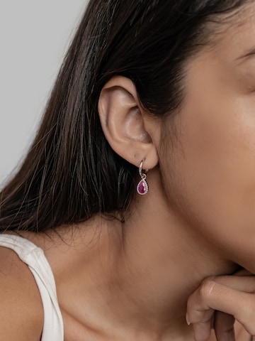 Hey Happiness - Pendientes 'July Birthstone' en plata: frente
