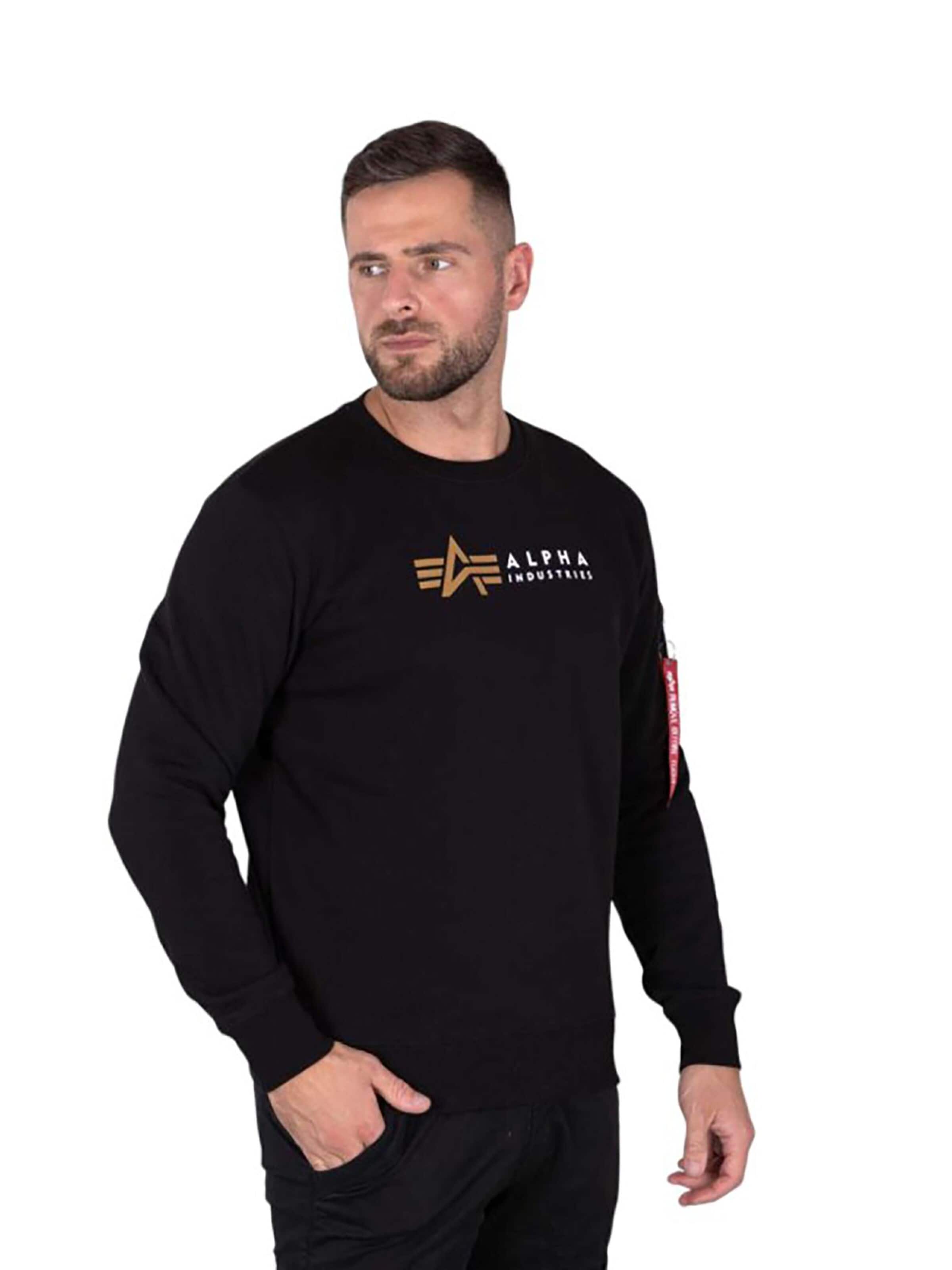 ALPHA INDUSTRIES Sweatshirt in Schwarz: Vorderseite