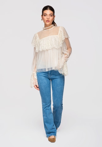 Ombre Blouse in Beige