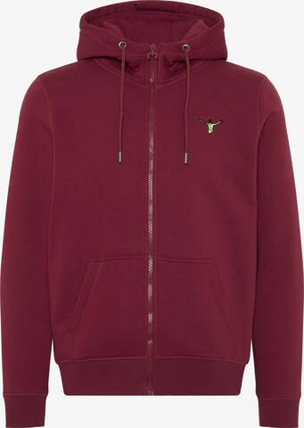 CHIEMSEE Zip-Up Hoodie in Red: front