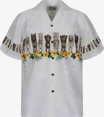 Regular fit Camicia 'Totem Brustdruck' di KY's in bianco: frontale