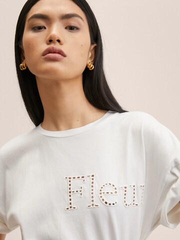 T-shirt 'FLEUR' MANGO en blanc