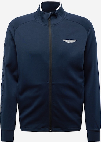 Hackett London Zip-Up Hoodie in Blue: front