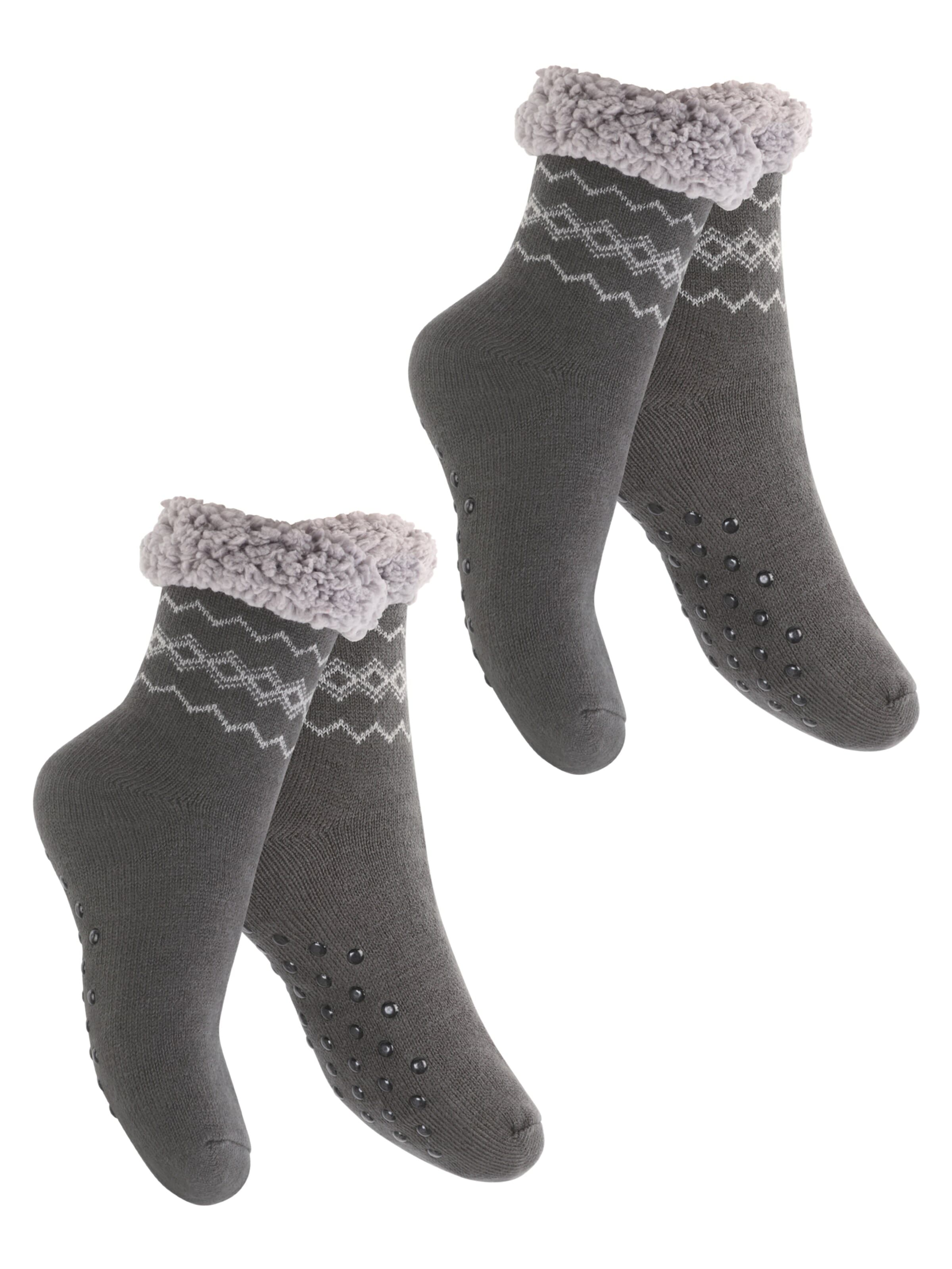 footstar Socken 'Haussocken'‌‌‌‌‌‌‌‌‌ in Grau: Vorderseite