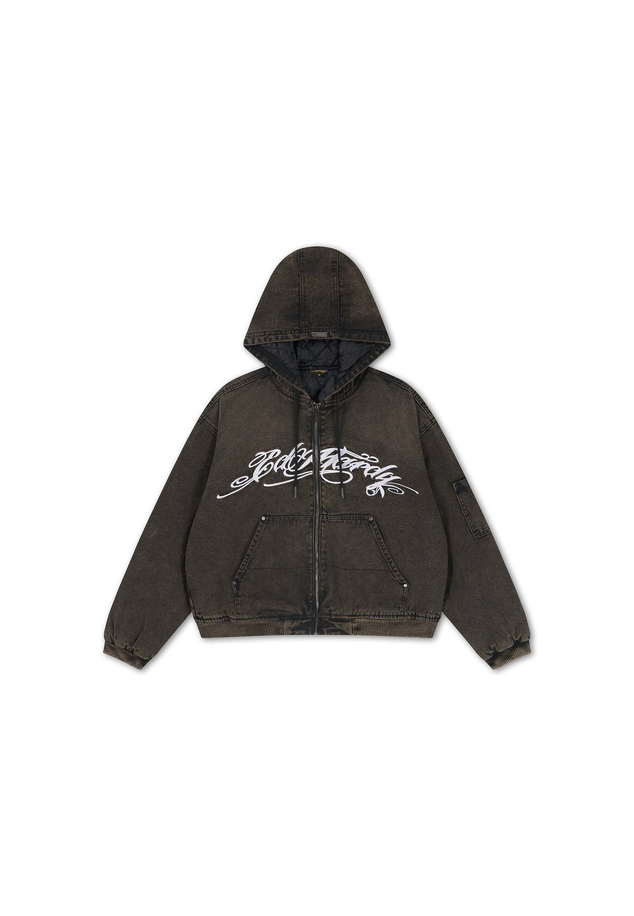 Veste d’hiver Ed Hardy en noir : devant