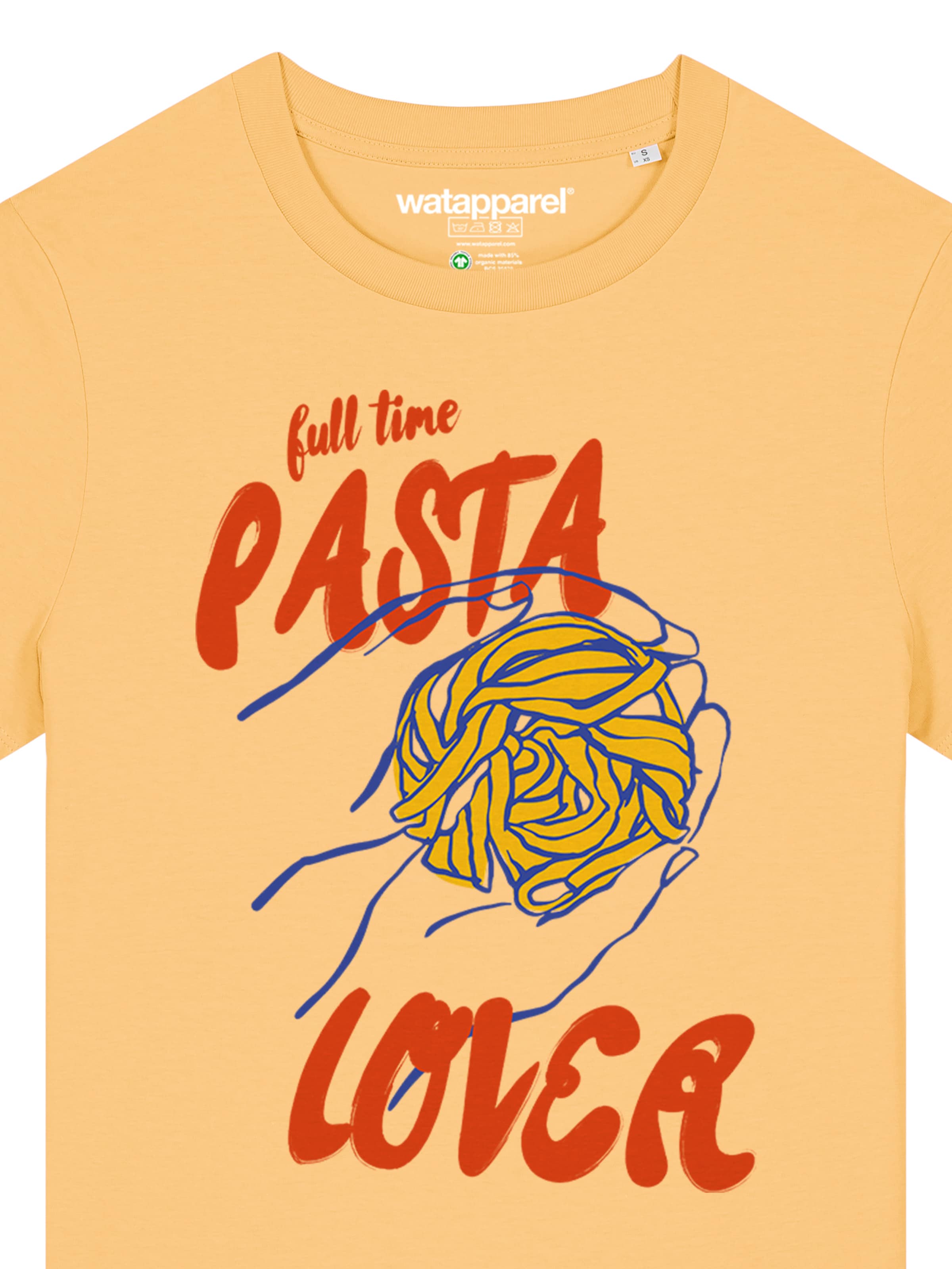Maglietta 'Pasta Lover' di Watapparel in giallo