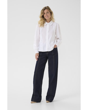 Chemisier 'Lau Frill' Cream en blanc