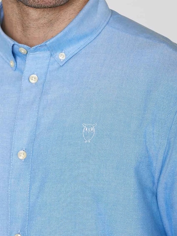 KnowledgeCotton Apparel Regular fit Button Up Shirt 'HARALD' in Blue