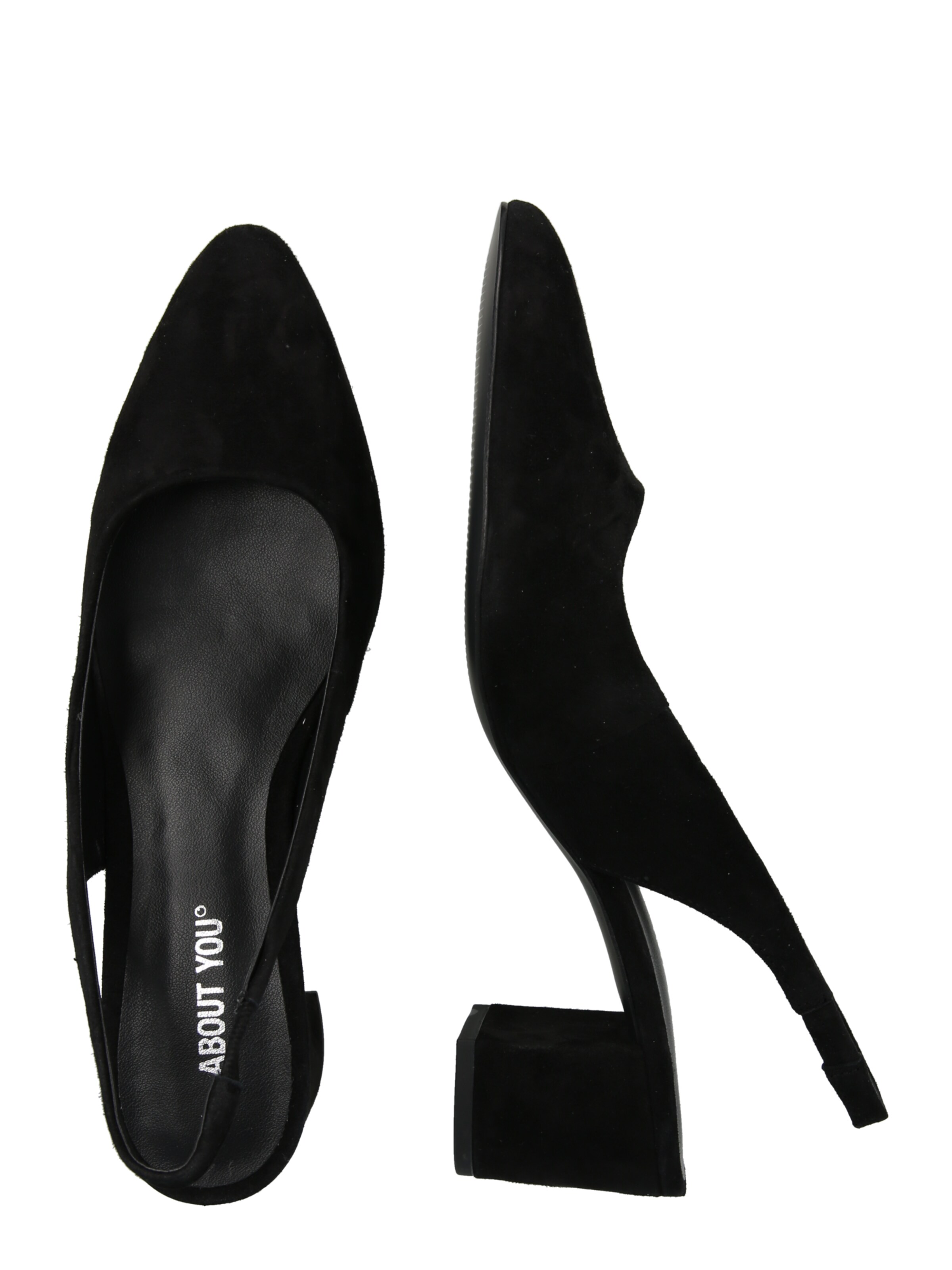 ABOUT YOU Lahtise kannaosaga kontsakingad 'Aurelia', värv must