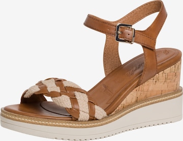 TAMARIS Sandalen met riem in Bruin: voorkant