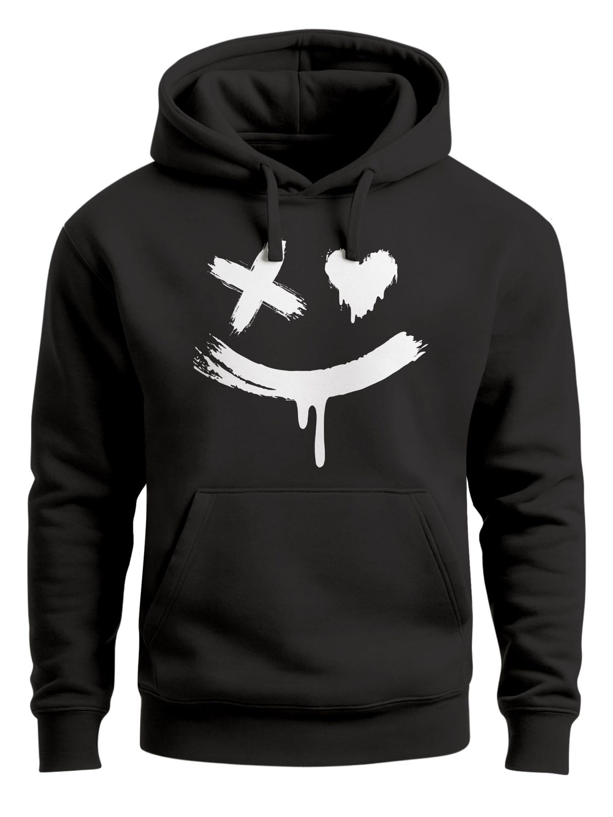 Neverless Sweatshirt 'Creepy Smile' in Black: front
