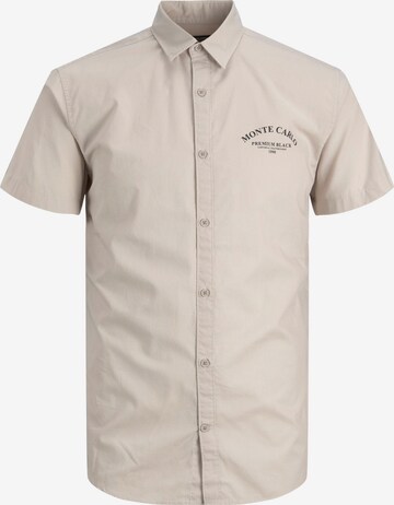 JACK & JONES Button Up Shirt in Grey: front