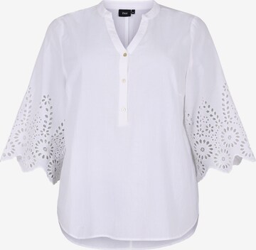 Zizzi Blouse 'MRIVER' in Wit: voorkant