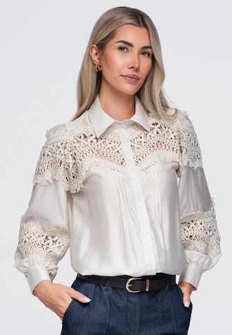 Ombre Blouse in Beige
