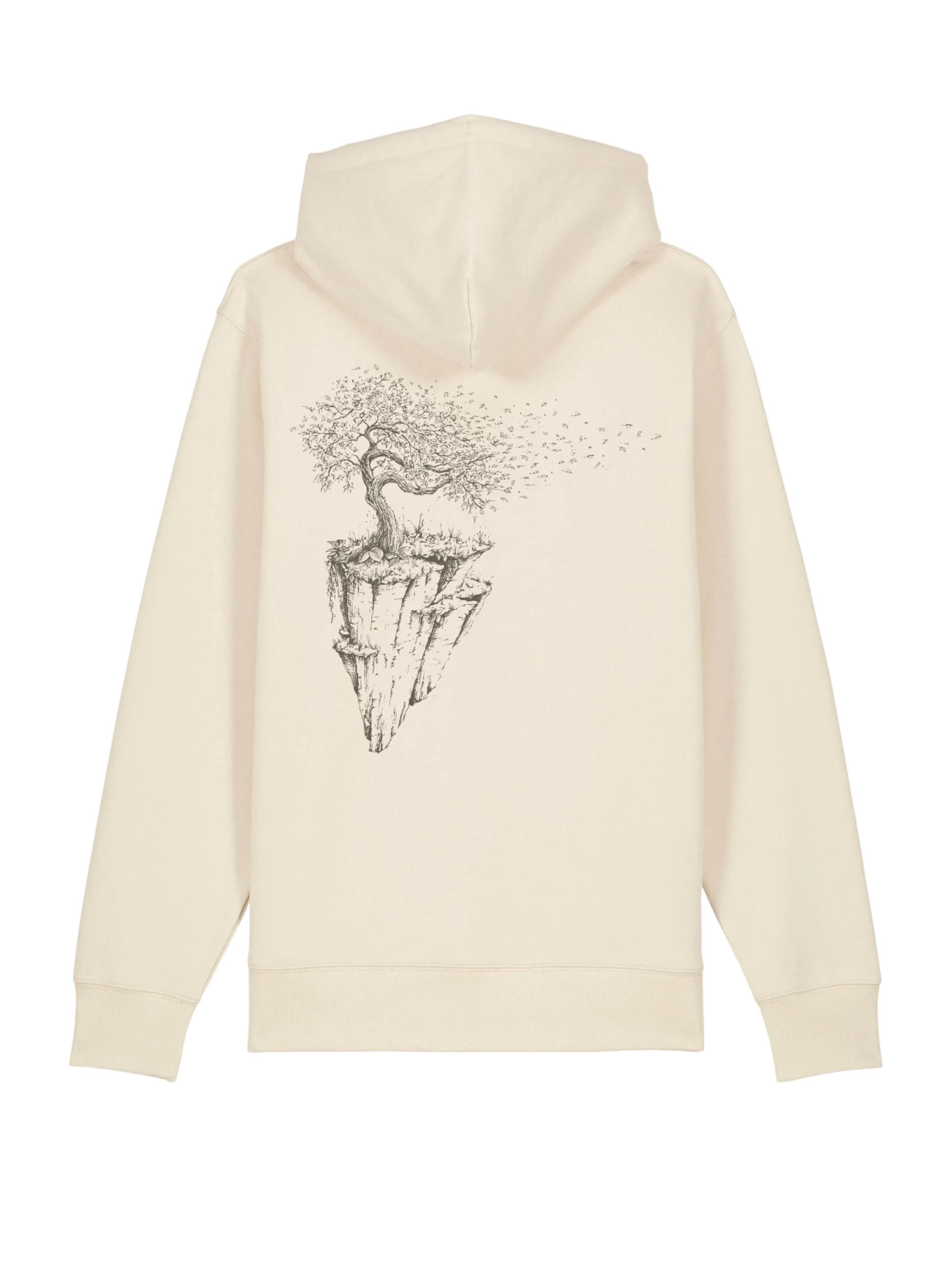 Life-Tree Sweater 'Organic Fairwear Hoodie Unisex Natural Raw Maple Island' in Beige: front